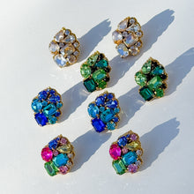 Cargar imagen en el visor de la galería, Eva Crystal Cluster Earrings | Emerald