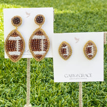 Load image into Gallery viewer, Brown GameDay Football Dainty Stud Earrings