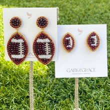 Load image into Gallery viewer, Maroon GameDay Football Dainty Stud Earrings