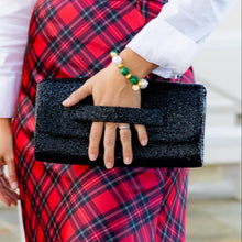 Charger l'image dans la galerie, Éloise Beaded Clutch Handbag | Black Belted