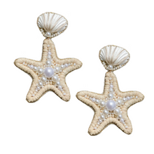 Load image into Gallery viewer, Starfish Seashell Earrings