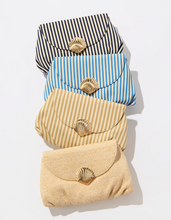 Charger l'image dans la galerie, Saltwater Seashell Clutch Handbag | Sky Blue Striped