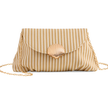 Charger l'image dans la galerie, Saltwater Seashell Clutch Handbag | Natural Striped
