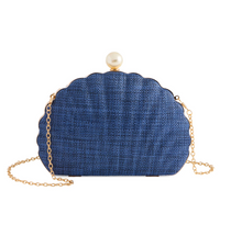 Charger l'image dans la galerie, Seashell Summer Clutch Handbag | Navy