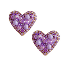Load image into Gallery viewer, Sweetheart Stud Earrings | Lavender