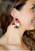 Load image into Gallery viewer, Raffia Hoop Earrings | Americana