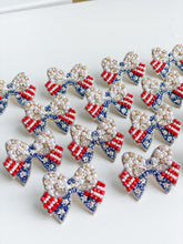 Load image into Gallery viewer, Americana Bow Earrings