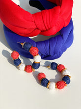 Load image into Gallery viewer, Raffia Hoop Earrings | Americana