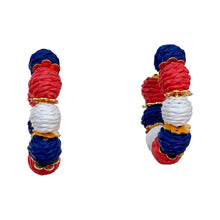 Load image into Gallery viewer, Raffia Hoop Earrings | Americana