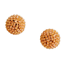 Charger l'image dans la galerie, Pave Round Stud Earrings | Gold