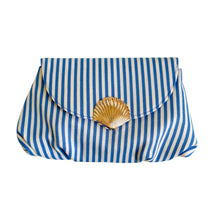 Charger l'image dans la galerie, Saltwater Seashell Clutch Handbag | Sky Blue Striped