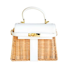 Cargar imagen en el visor de la galería, Petite Sorrento Wicker Handbag | White