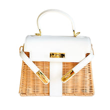 Cargar imagen en el visor de la galería, Petite Sorrento Wicker Handbag | White