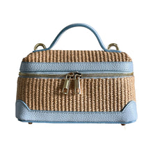 Load image into Gallery viewer, Vittoria Raffia Leather Handbag | Light Blue