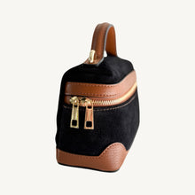 Load image into Gallery viewer, Perugia Suede and Leather Handbag | Black and Brown