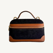 Load image into Gallery viewer, Perugia Suede and Leather Handbag | Black and Brown