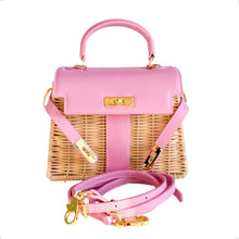 Cargar imagen en el visor de la galería, Petite Sorrento Wicker Handbag | Pink