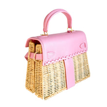 Cargar imagen en el visor de la galería, Petite Sorrento Wicker Handbag | Pink