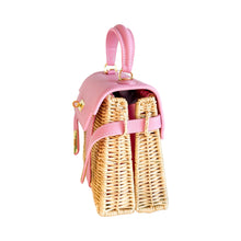 Cargar imagen en el visor de la galería, Petite Sorrento Wicker Handbag | Pink