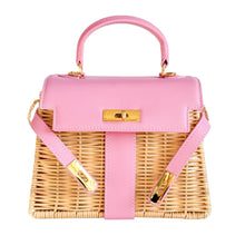 Cargar imagen en el visor de la galería, Petite Sorrento Wicker Handbag | Pink
