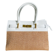 Load image into Gallery viewer, White Raffia Tote Handbag
