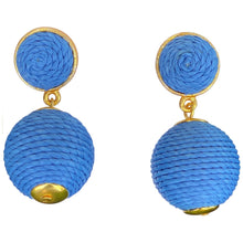 Load image into Gallery viewer, Lantern Raffia Earrings | Azure