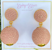 Load image into Gallery viewer, Lantern Raffia Earrings | Crepe