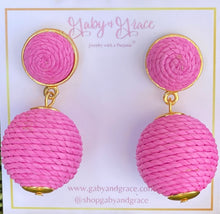 Load image into Gallery viewer, Lantern Raffia Earrings | Fancy Flamingo