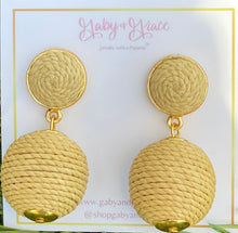 Load image into Gallery viewer, Lantern Raffia Earrings | Linen