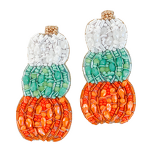 Load image into Gallery viewer, Harvest Stacked Pumpkin Earrings