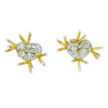 Load image into Gallery viewer, Dainty Starburst Heart Stud Earrings | Clear