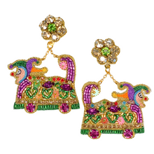 Load image into Gallery viewer, Mardi Gras Float Earrings