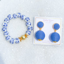 Load image into Gallery viewer, Lantern Raffia Earrings | Azure