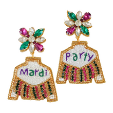 Cargar imagen en el visor de la galería, Pendientes de chaqueta con flecos de fiesta de Mardi