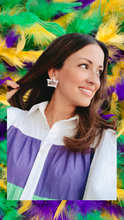 Cargar imagen en el visor de la galería, Pendientes de corona de reina de Mardi Gras