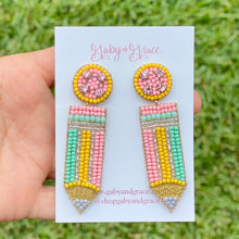 Charger l'image dans la galerie, Boucles d’oreilles crayon pastel professeur