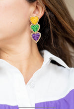 Load image into Gallery viewer, Mardi Gras Love Earrings