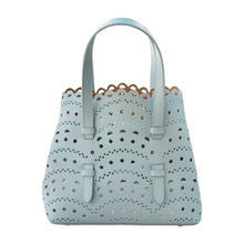 Charger l&#39;image dans la galerie, Mini Mia Perforated Leather Tote | Blue
