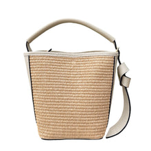 Cargar imagen en el visor de la galería, Julia Raffia and Leather Handbag | Ivory
