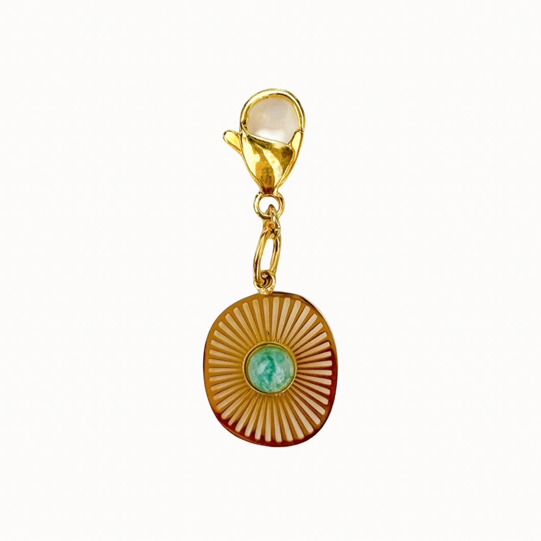 Turquoise Sun Stone Charm Pendant