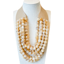 Load image into Gallery viewer, Shannan Beaded Layered Necklace | Beige Marbled
