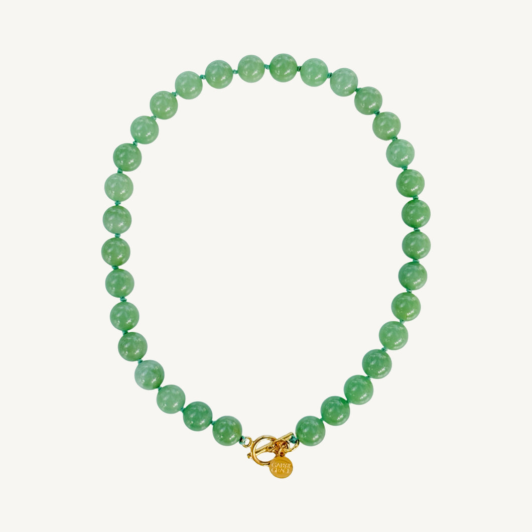 Green Aventurine Gemstone Knotted Necklace