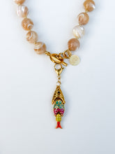 Load image into Gallery viewer, Multicolored Gold Fish Charm Pendant
