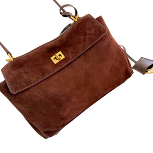 Suede Carmina Handbag | Pecan
