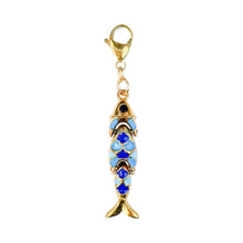 Load image into Gallery viewer, Blue Gold Fish Charm Pendant
