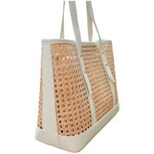 Load image into Gallery viewer, Riviera Large Cane Rattan Handbag | Ivory
