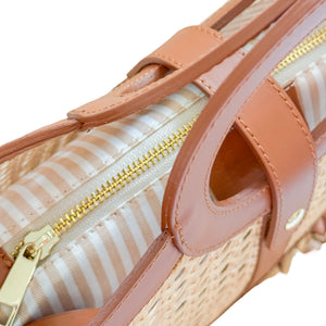 La Rochelle Cane Rattan Handbag | Chesnut