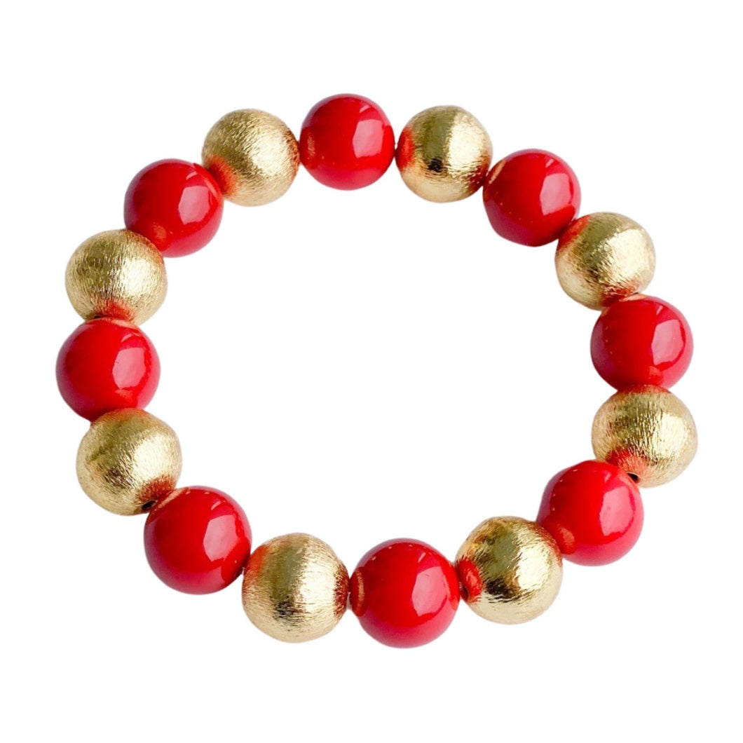 Candace Bracelet Red and Gold | 12mm