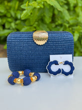 Load image into Gallery viewer, French Riviera Seashell Clutch Handbag | Navy Blue
