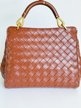 Load image into Gallery viewer, Serafina Braided Leather Handbag | Cognac
